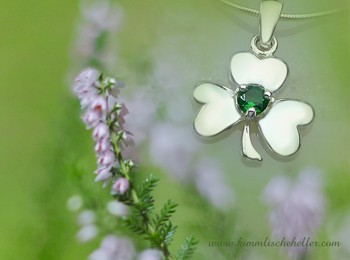 Irisches Kleeblatt Shamrock Anhänger aus Silber - keltisches Schutzsymbol,  für Glück, Lebenskraft, Spiritueller Schmuck, Anhänger und Amulette