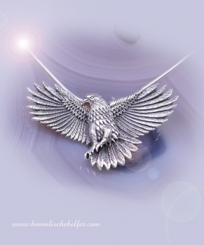 Adler mit mächtigen Flügeln Kettenanhänger Silber - Vision und Schutz
