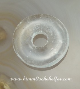Bergkristall Donut Anhänger 30mm - Licht, Klarheit, Erzengel Metatron