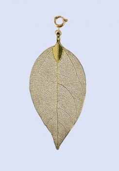 Blatt des Bodhibaums, mittel, 8cm, Goldfarben -
