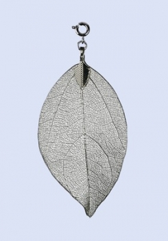 Blatt des Bodhibaums, klein, 6cm, Rhodium -