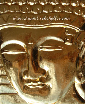 Buddha Bild, goldfarben