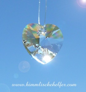 Lichtkristall Herz Chamuel, klein, 14,4mm x 14mm, klar