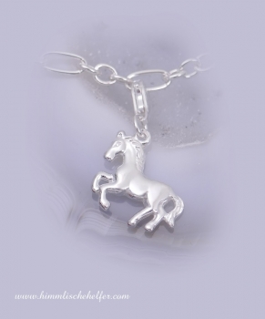 Pferd, klein, Krafttier Charm Silber Anhänger mit Karabiner - Freiheit, Freundschaft, Möglichkeiten